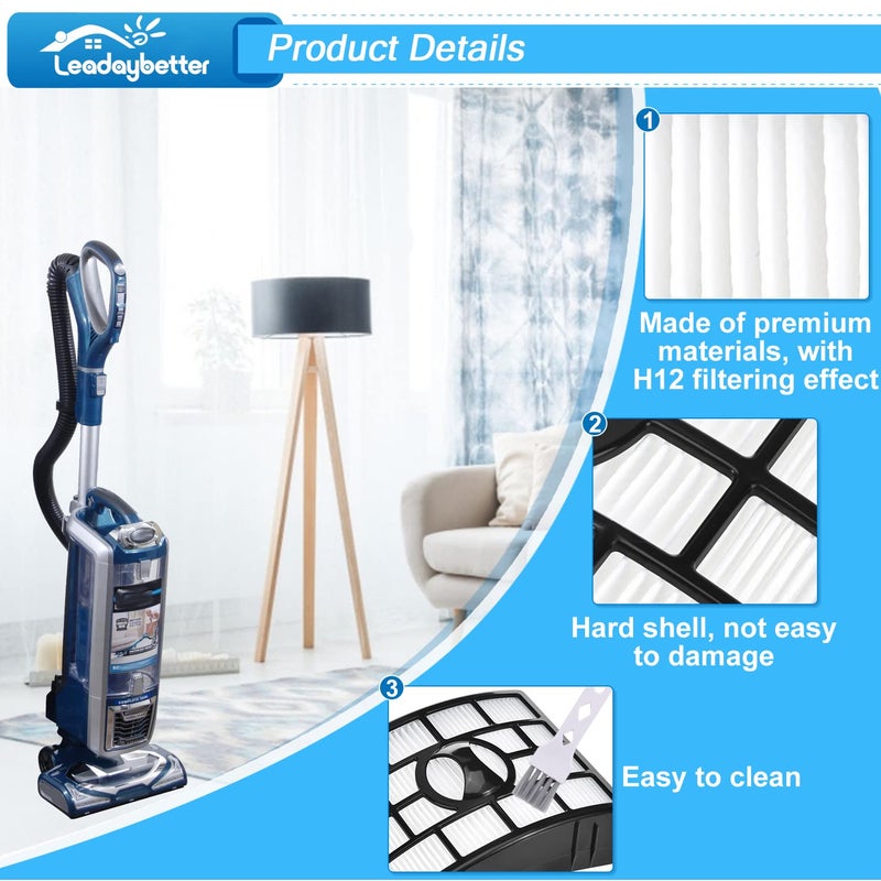 Leadaybetter 2 HEPA + 4 Foam & Felt Filters for Shark Rotator Powered Lift-Away XL Capacity NV755, UV795 Vacuum Cleaner, Compare to Part # XFF750 & XHF650 Replacement - Image 4